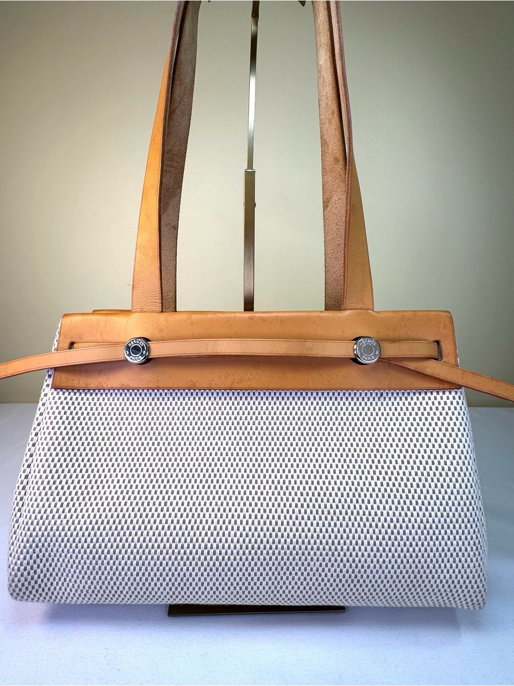 Hermes Square H 2004 Herbag 2-in-1 Set Interchangeable canvas bodies France COA - Picture 4 of 17